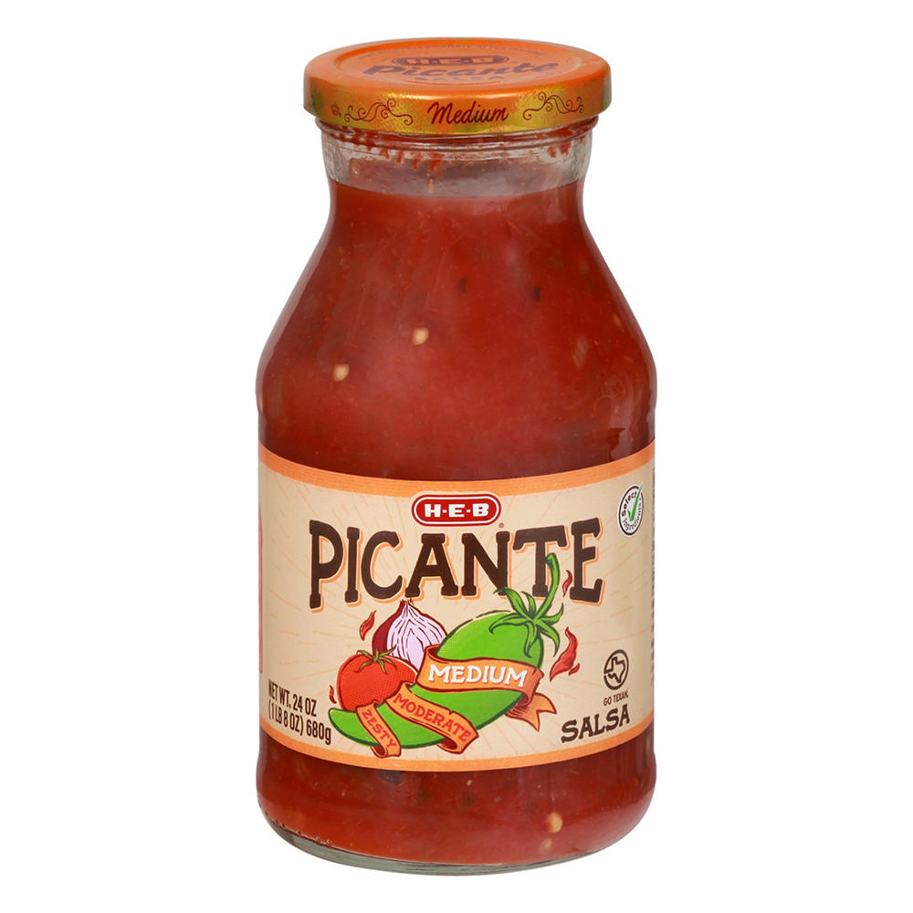 H-E-B Medium Picante Salsa, 24 oz
