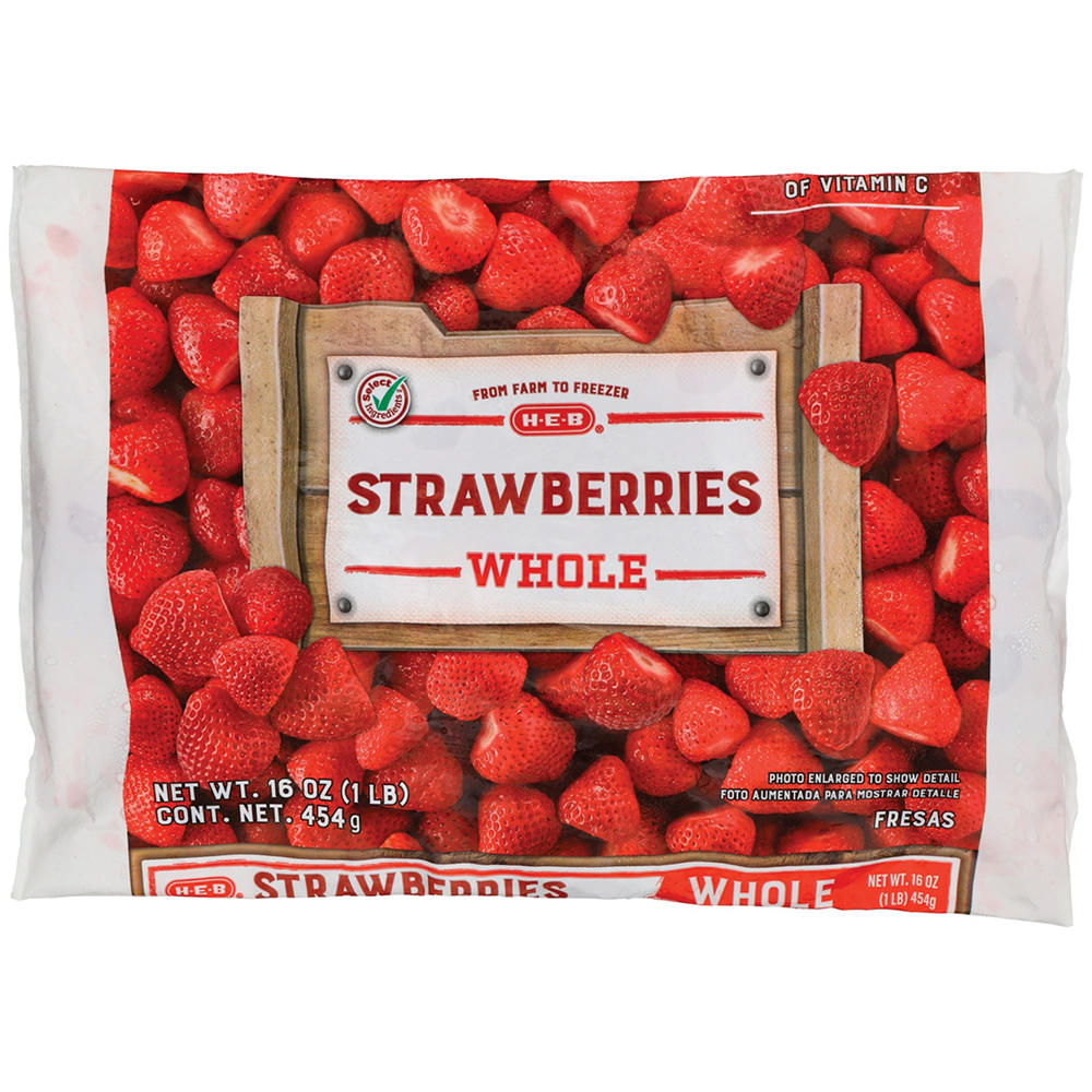 H-E-B Frozen Whole Strawberries, 16 oz
