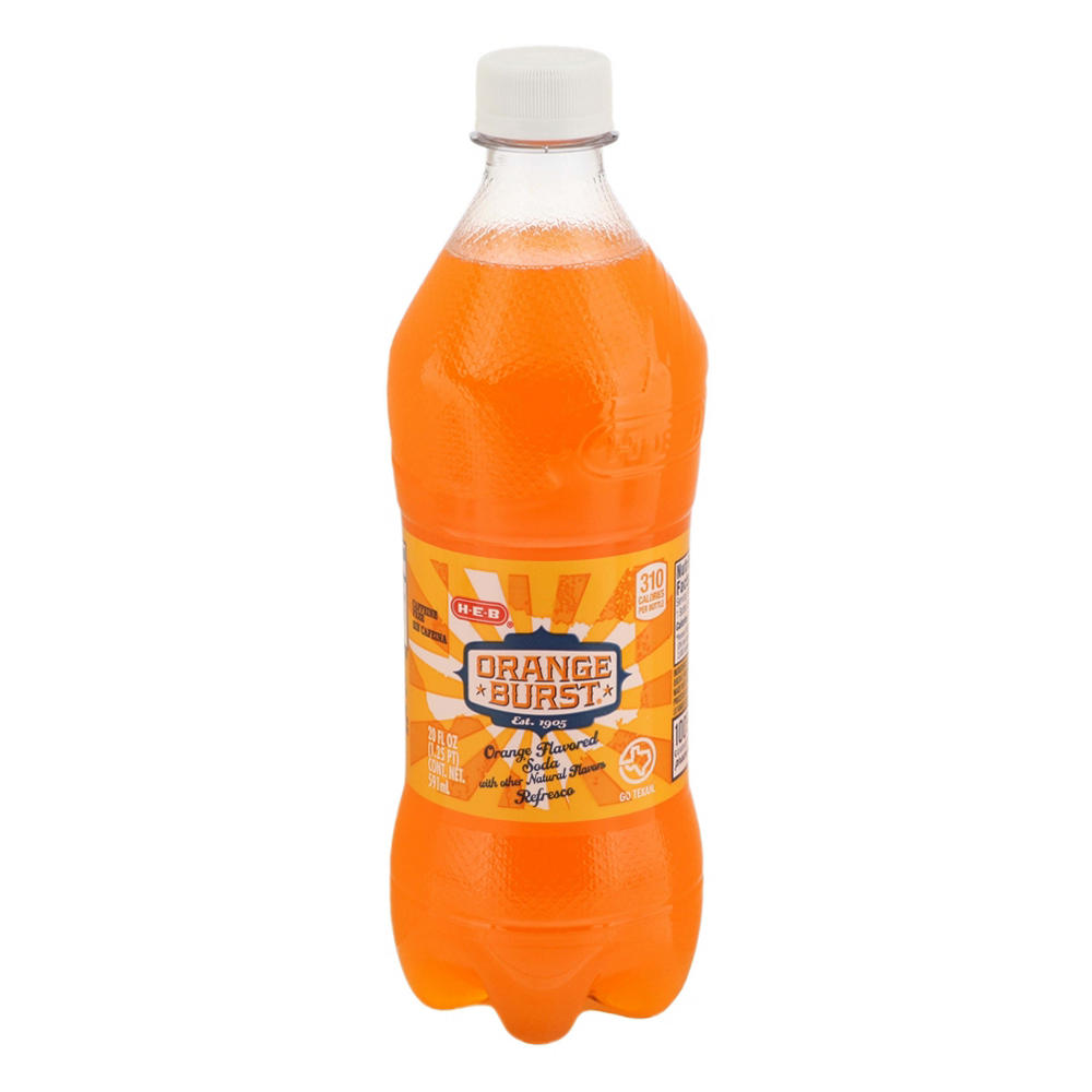 H-E-B Orange Burst Soda, 20 oz