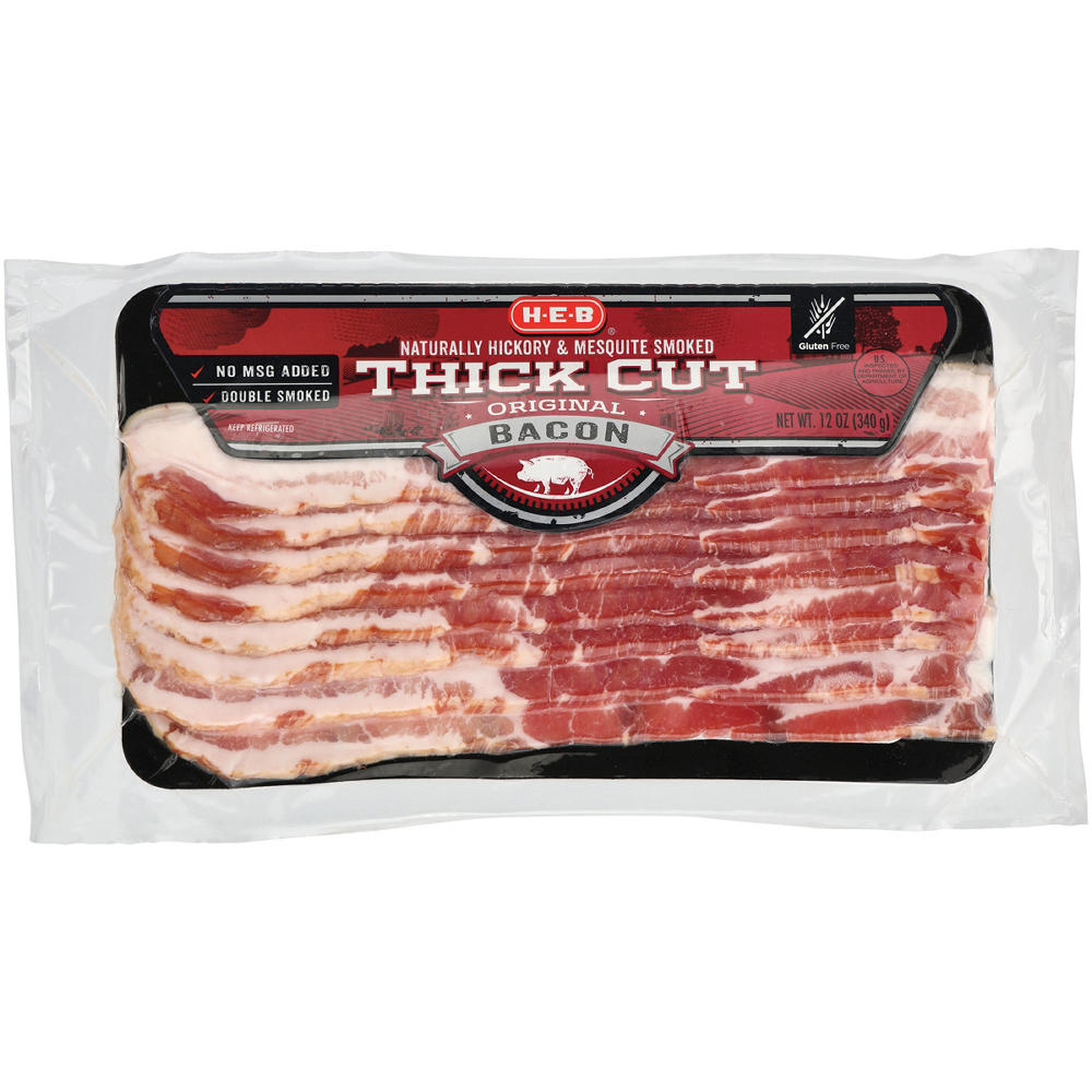 H-E-B Original Thick Cut Bacon, 12 oz