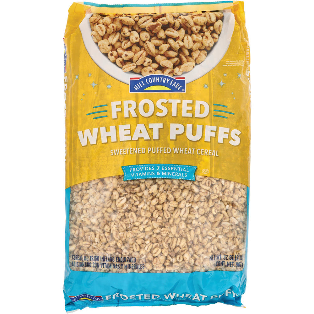 Hill Country Fare Frosted Wheat Puffs Cereal Bag, 32 oz
