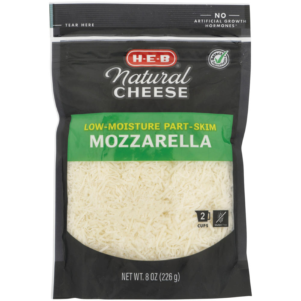 H-E-B Low Moisture Part-Skim Mozzarella Shredded Cheese, 8 oz