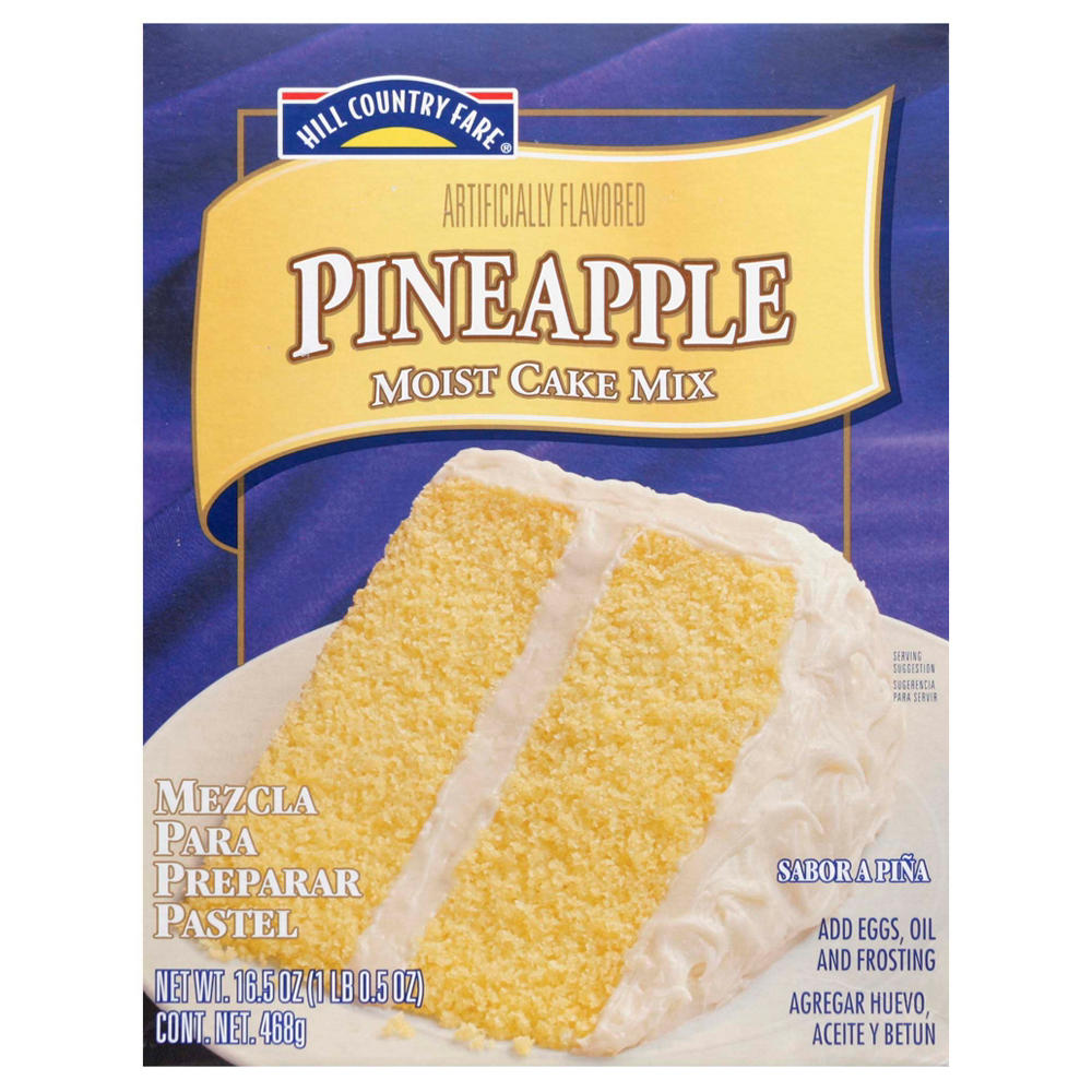 Hill Country Fare Moist Pineapple Cake Mix, 16.5 oz