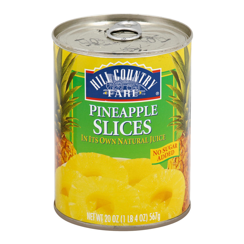 Hill Country Fare No Sugar Added Pineapple Slices, 20 oz