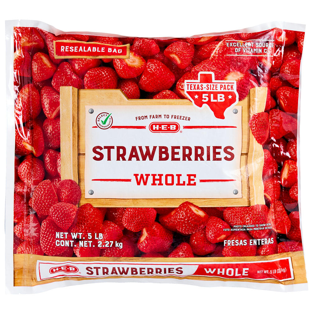 H-E-B Frozen Whole Strawberries - Texas-Size Pack, 5 lbs