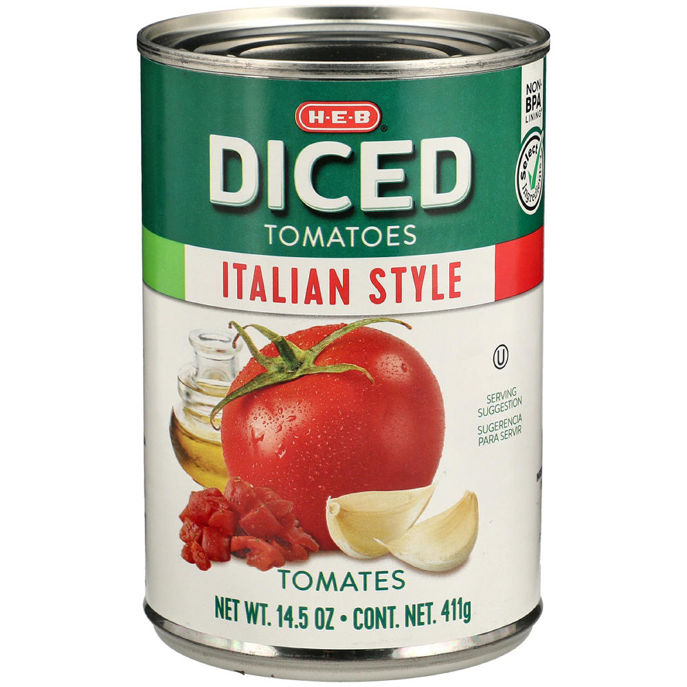 H-E-B Italian Style Diced Tomatoes, 14.5 oz