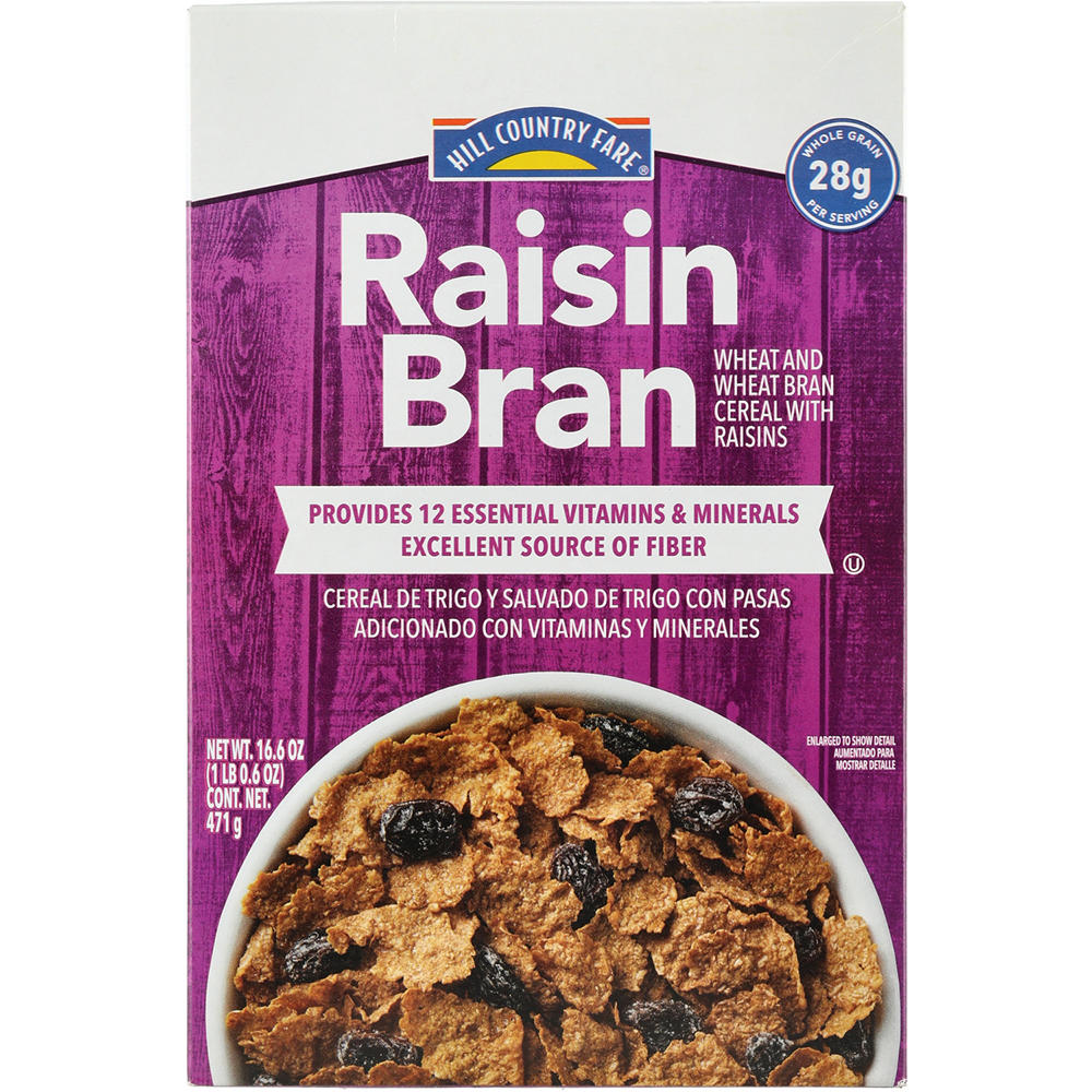 Hill Country Fare Raisin Bran Cereal, 16.6 oz