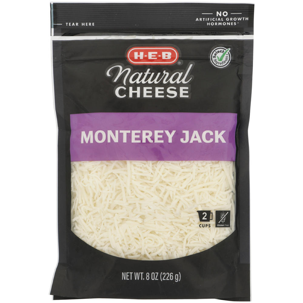 H-E-B Monterey Jack Shredded Cheese, 8 oz