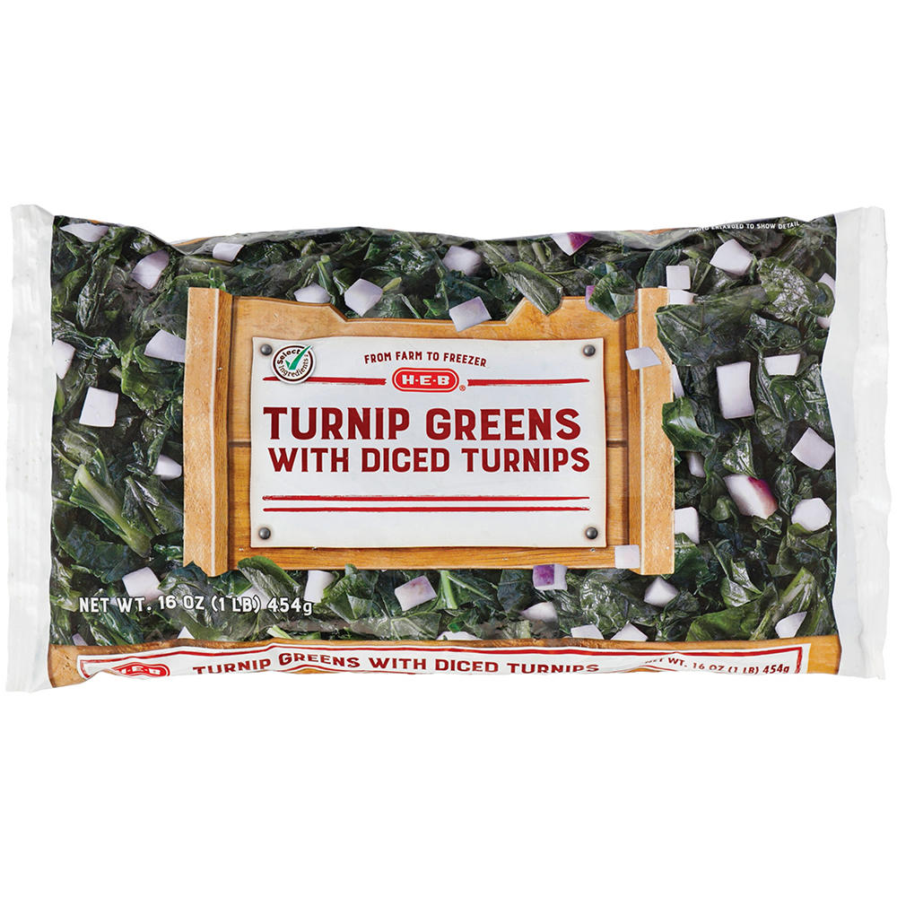 H-E-B Frozen Turnip Greens & Diced Turnips, 16 oz