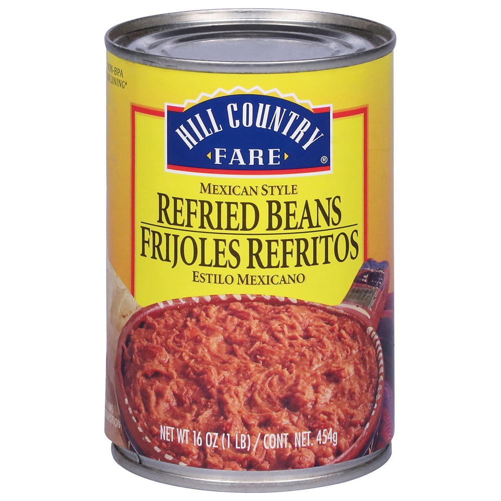 Hill Country Fare Mexican Style Refried Beans, 16 oz