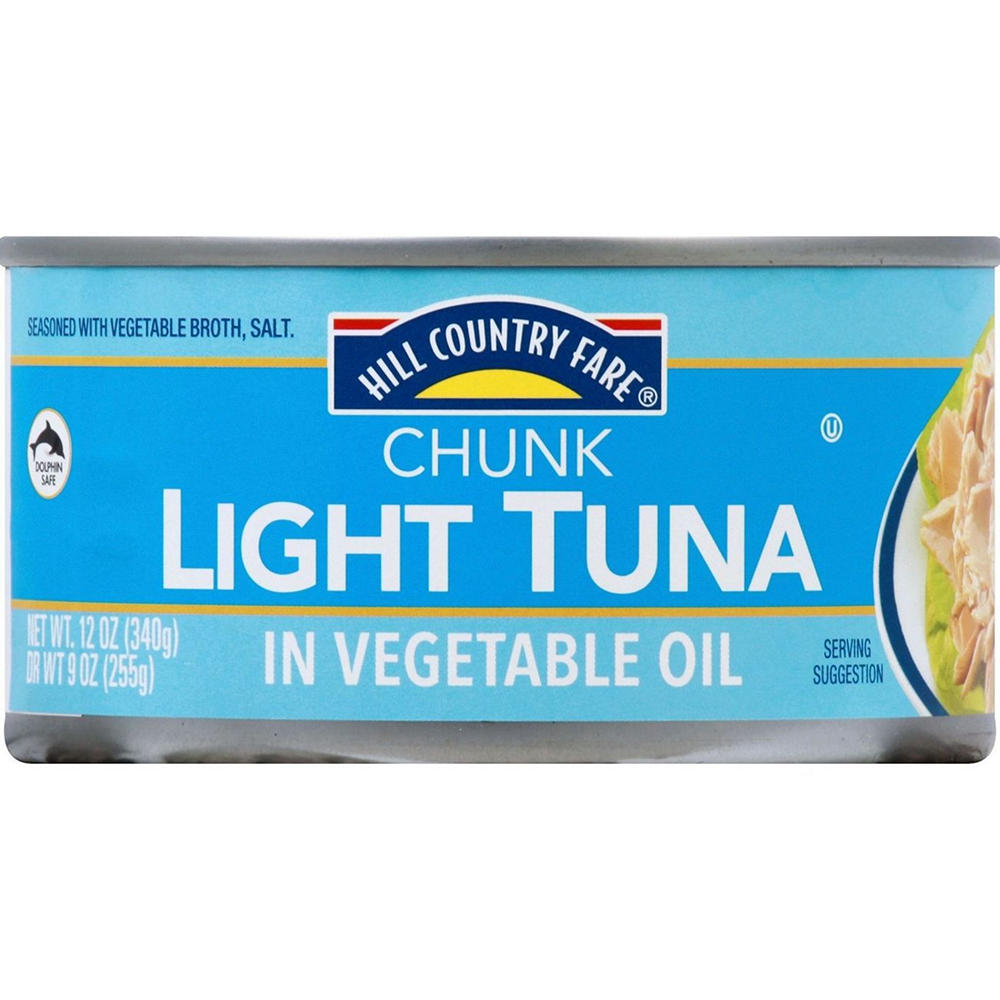 Hill Country Fare Chunk Light Tuna in Vegetable Oil, 12 oz
