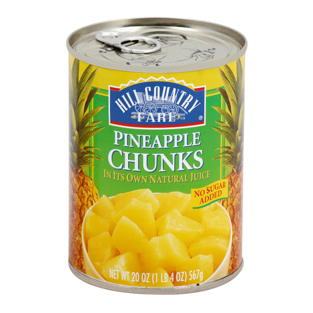 Hill Country Fare No Sugar Added Pineapple Chunks, 20 oz