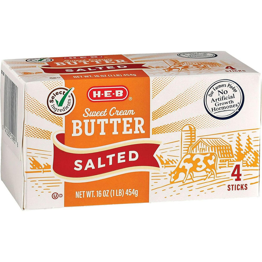 H-E-B Sweet Cream Salted Butter Sticks, 4 ct
