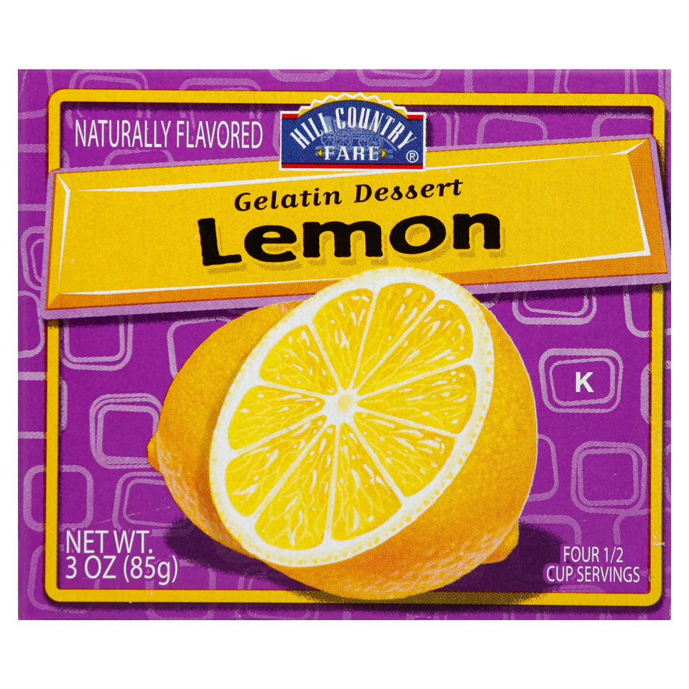 Hill Country Fare Lemon Gelatin Dessert Mix, 3 oz
