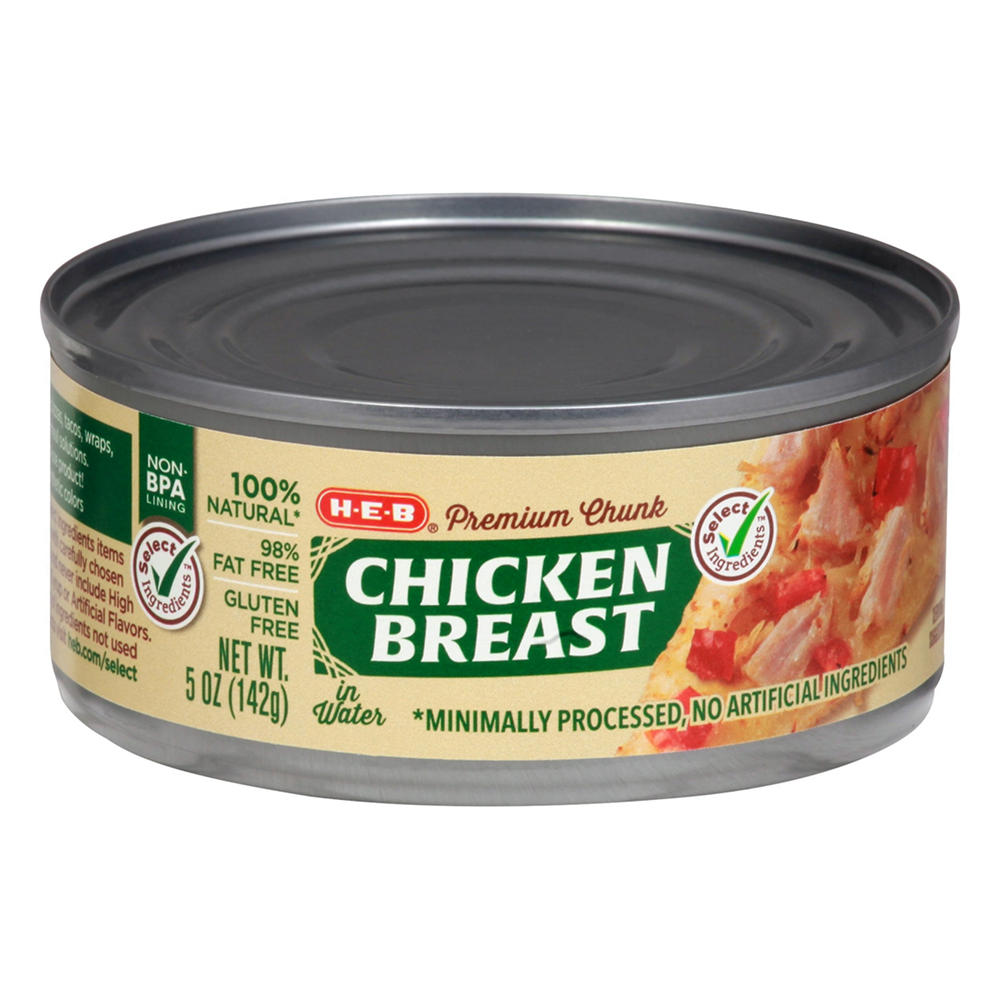 H-E-B Premium Chunk Chicken Breast in Water, 5 oz