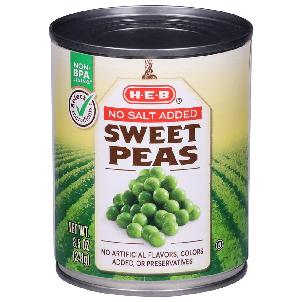 H-E-B No Added Salt Sweet Peas, 8.5 oz