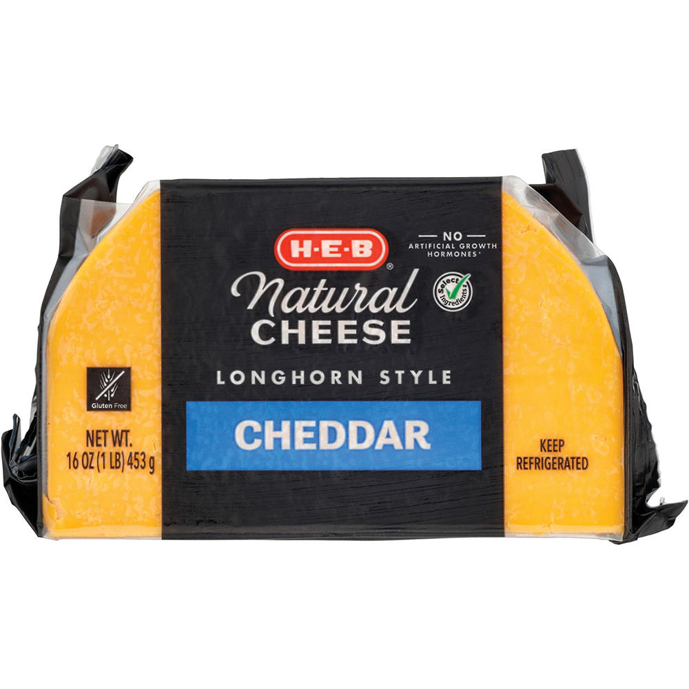 H-E-B Longhorn Style Cheddar Cheese, 16 oz