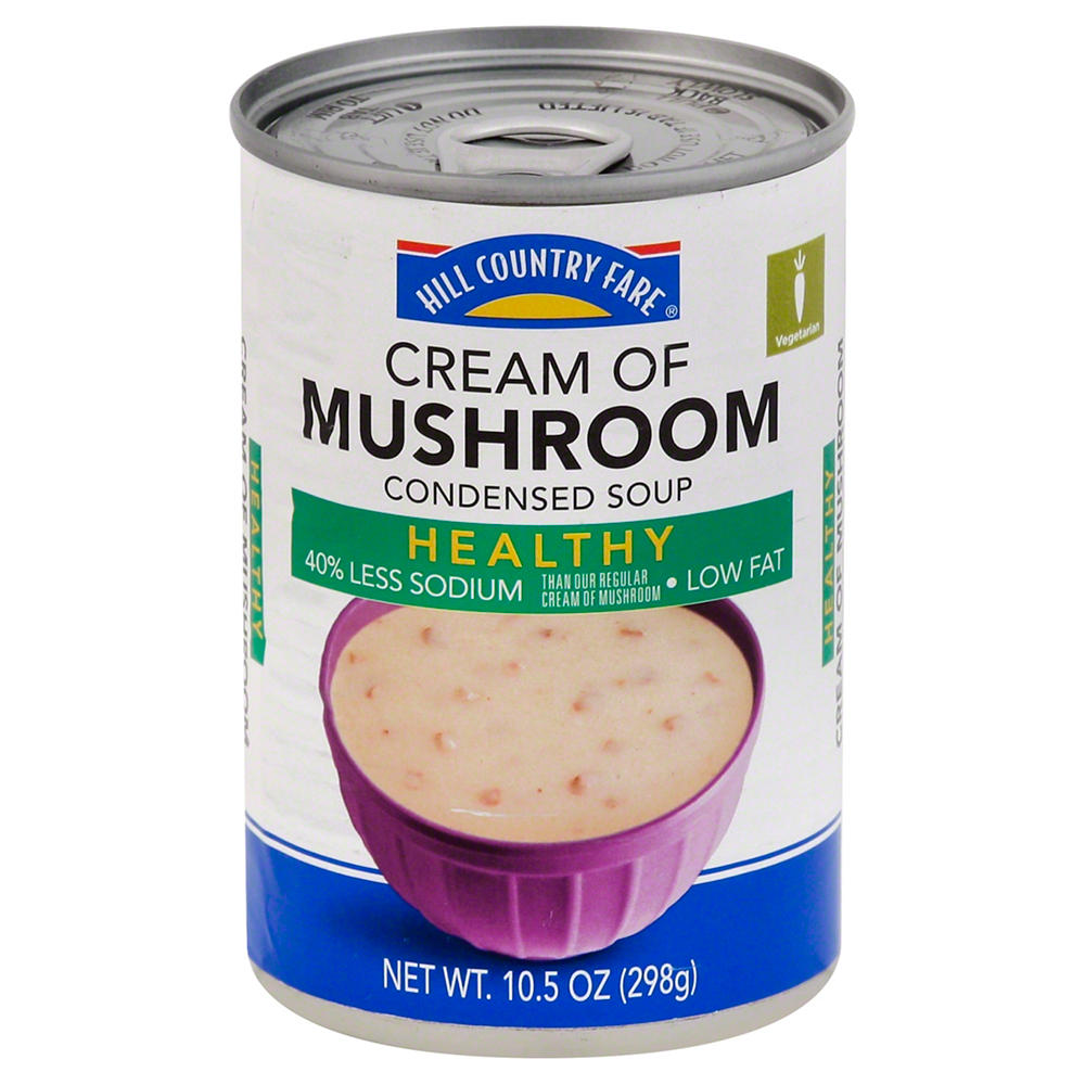 Hill Country Fare Reduced Sodium Cream of Mushroom Condensed Soup, 10.5 oz