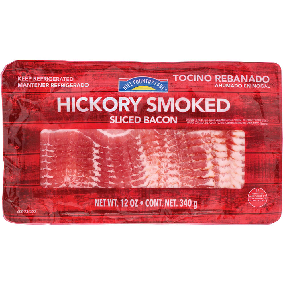 Hill Country Fare Hickory Smoked Sliced Bacon, 12 oz