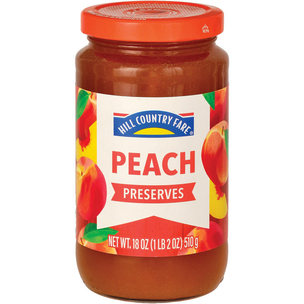 Hill Country Fare Peach Preserves, 18 oz