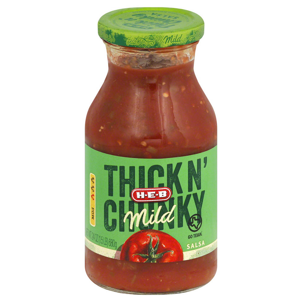 H-E-B Thick 'n Chunky Mild Salsa, 24 oz
