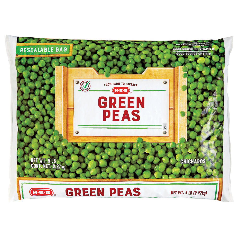 H-E-B Frozen Green Peas - Texas Size Pack, 80 oz
