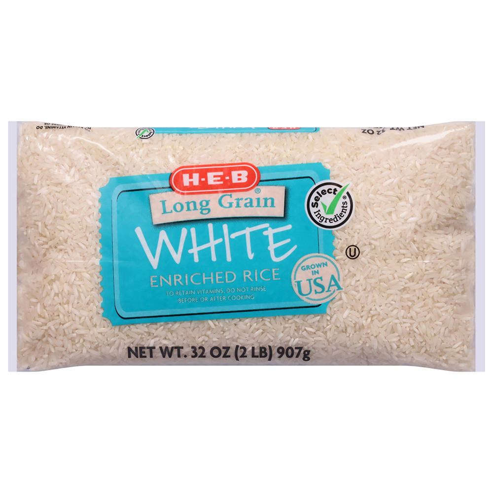 H-E-B Enriched Long Grain White Rice, 2 lbs