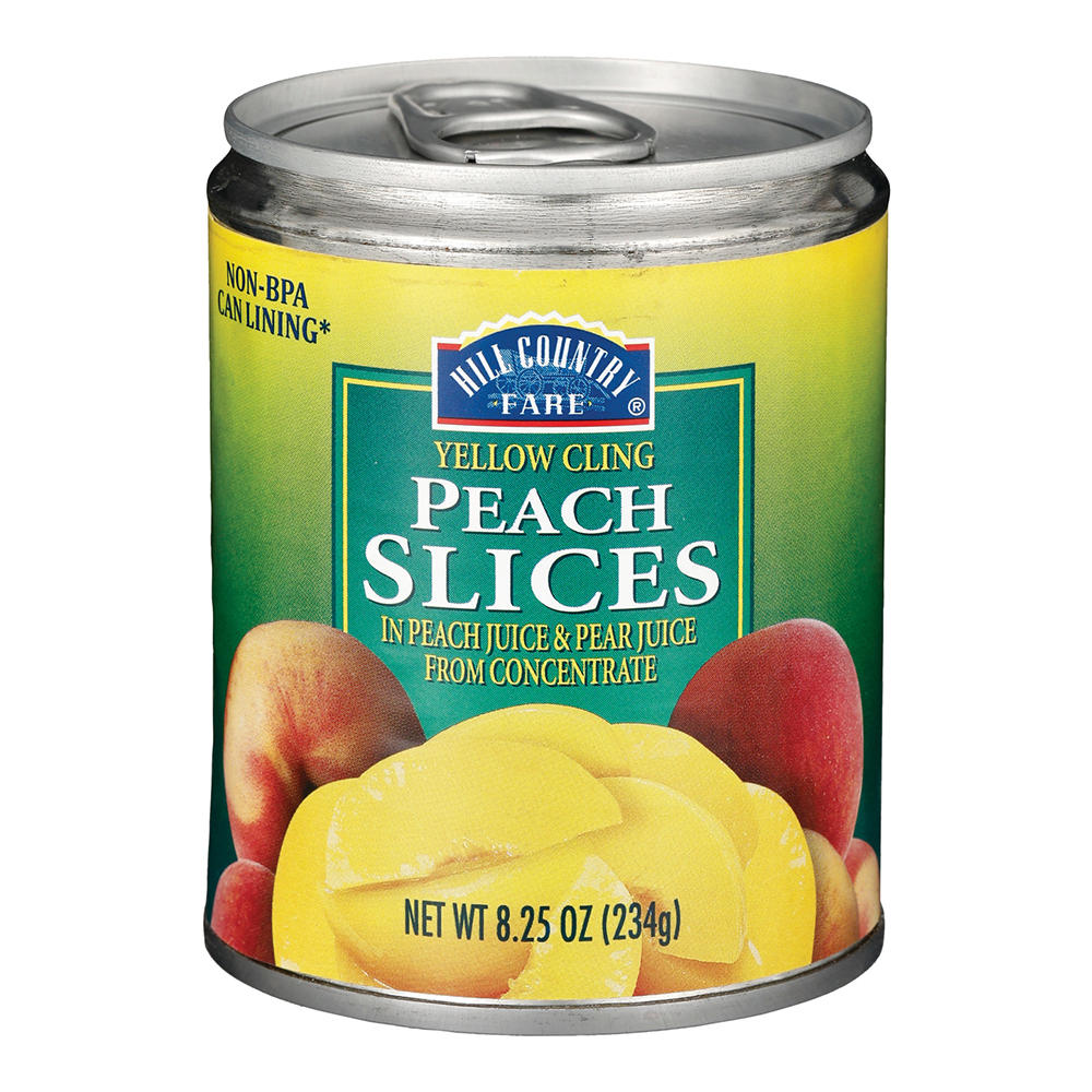 Hill Country Fare Sliced Yellow Cling Peaches, 8.25 oz