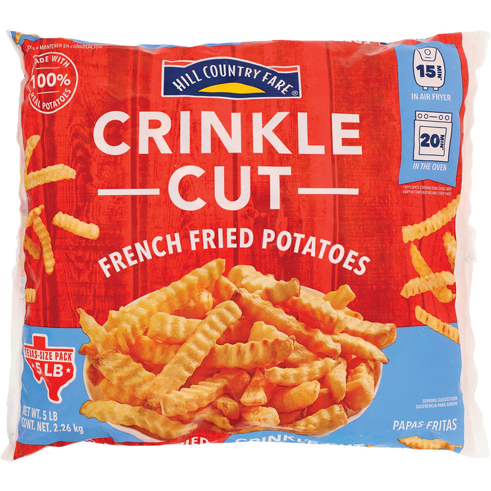 Hill Country Fare Frozen Crinkle Cut French Fries - Texas-Size Pack, 80 oz