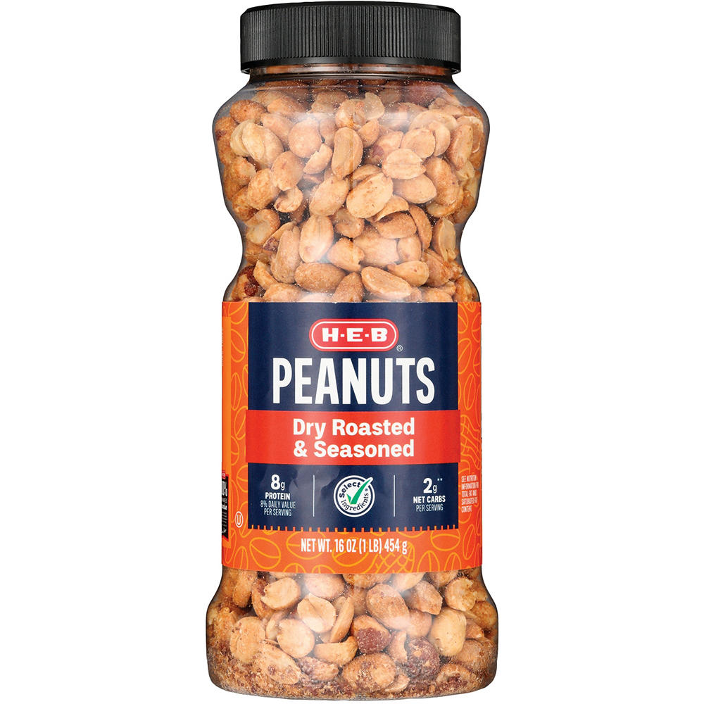 H-E-B Seasoned Dry Roasted Peanuts, 16 oz
