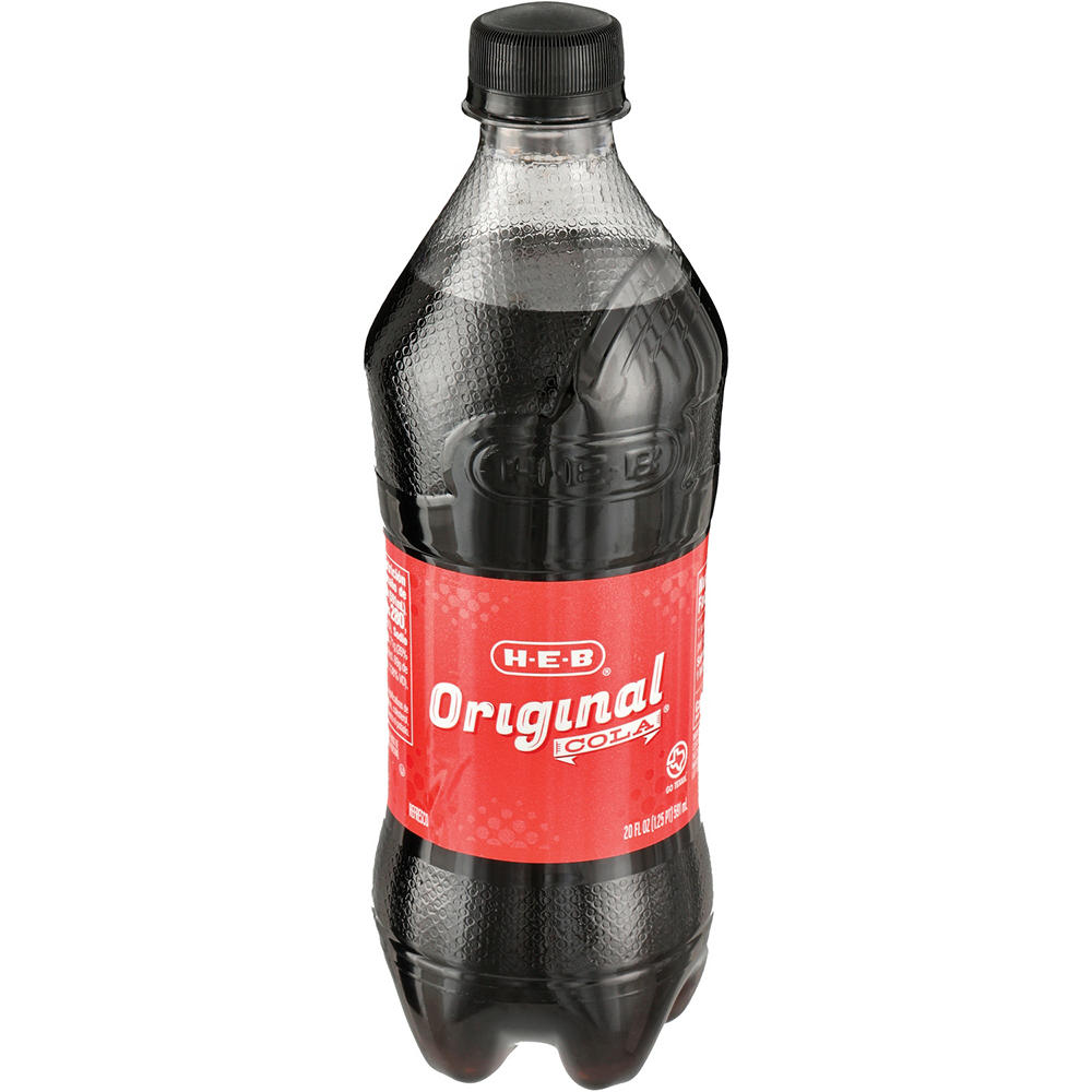 H-E-B Original Cola Soda (Sold Cold), 20 oz