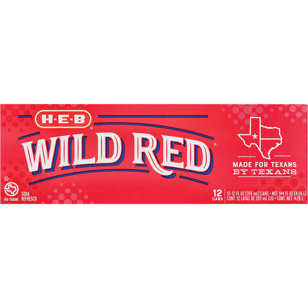 H-E-B Wild Red Soda 12 pk Cans, 12 oz