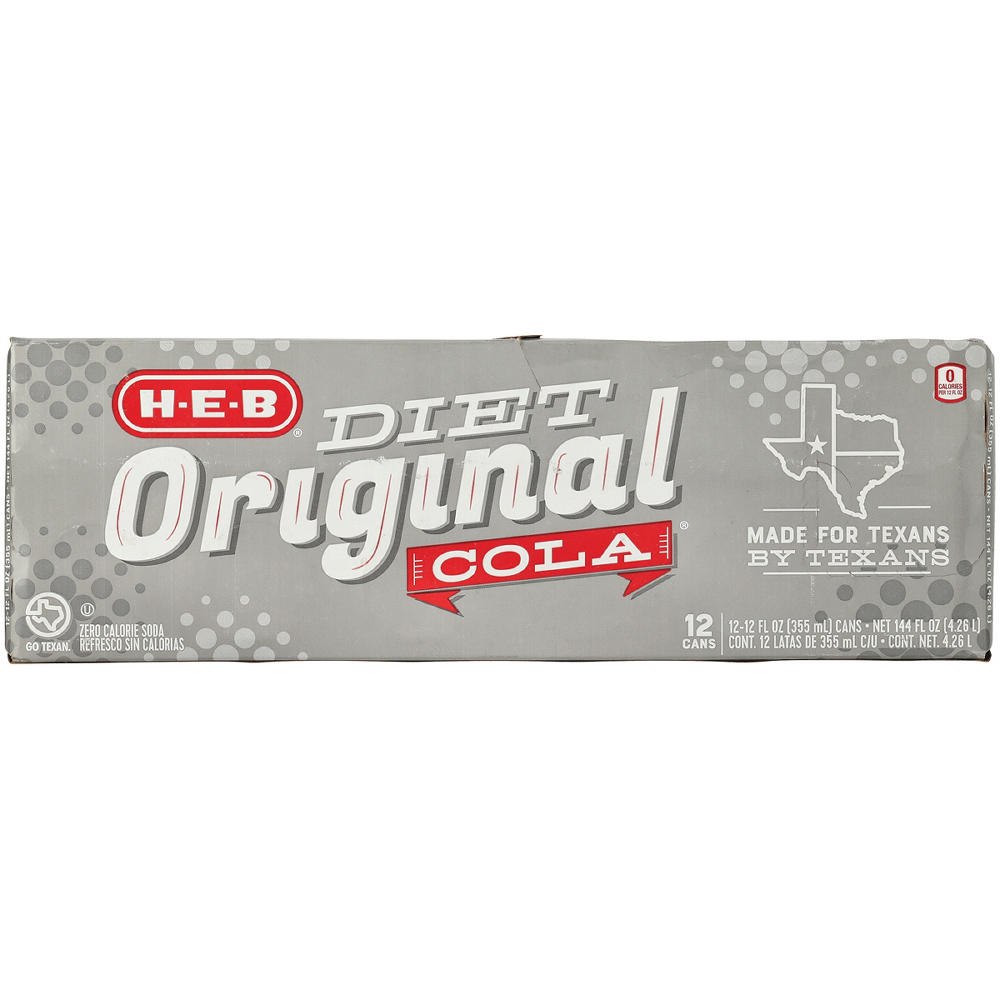 H-E-B Diet Original Cola 12 pk Cans, 12 oz