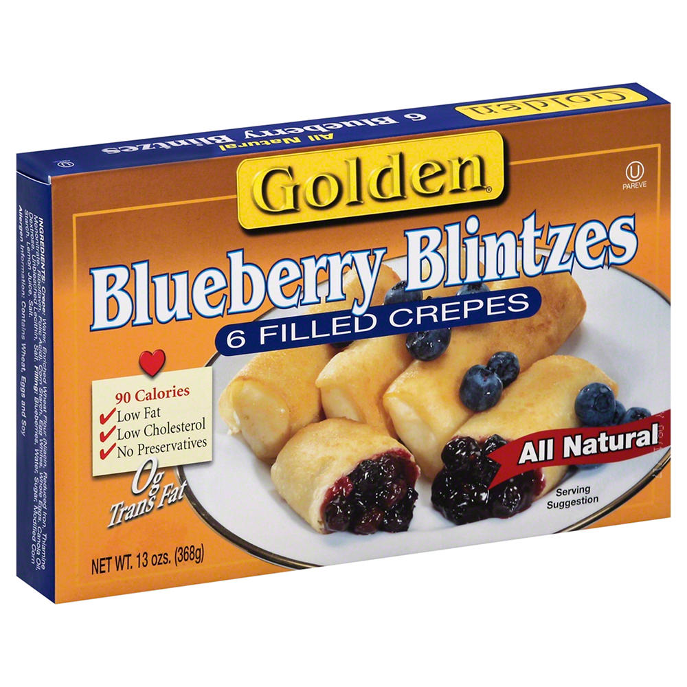 Golden Kosher Blueberry Blintzes, 6 ct