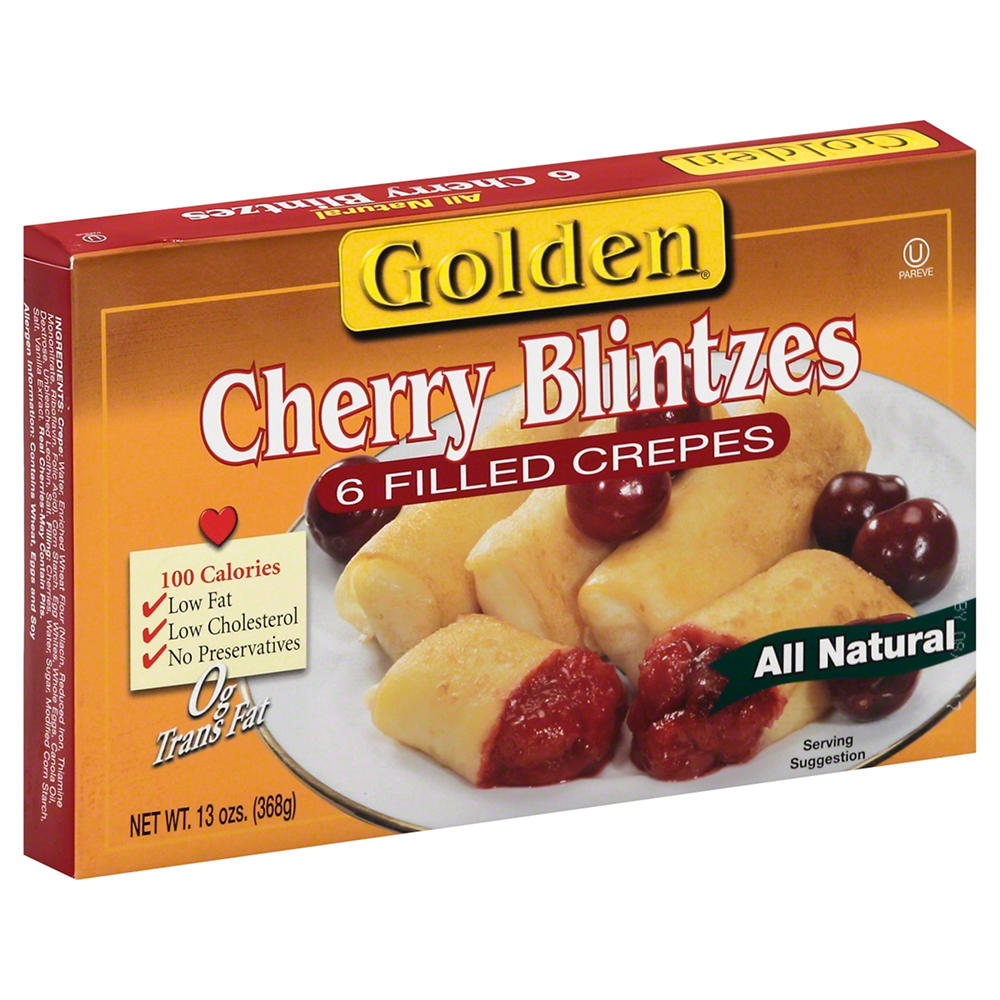 Golden Kosher Cherry Blintzes, 6 ct