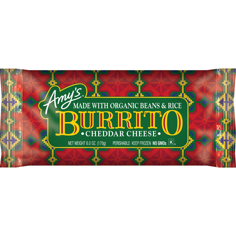 Amy's Cheddar, Beans & Rice Burrito, 6 oz