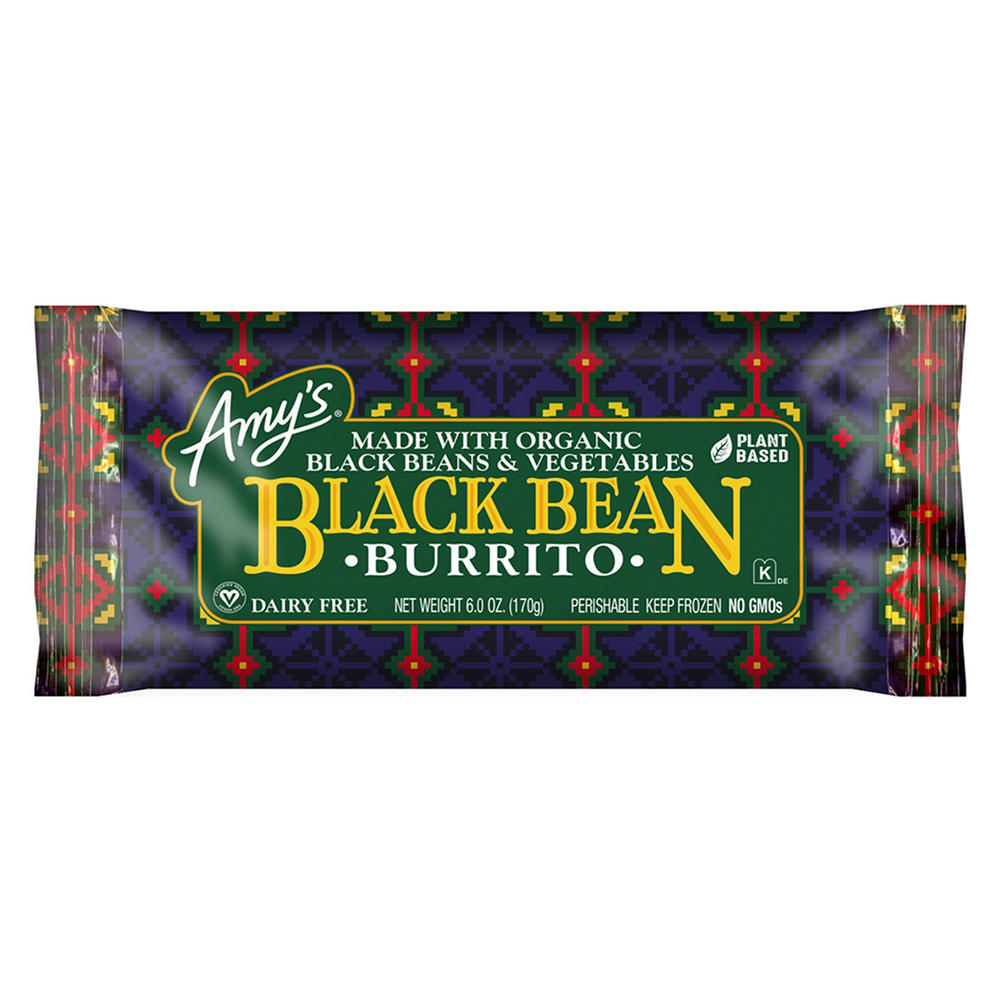 Amy's Frozen Dairy Free Black Bean Burrito, 6 oz