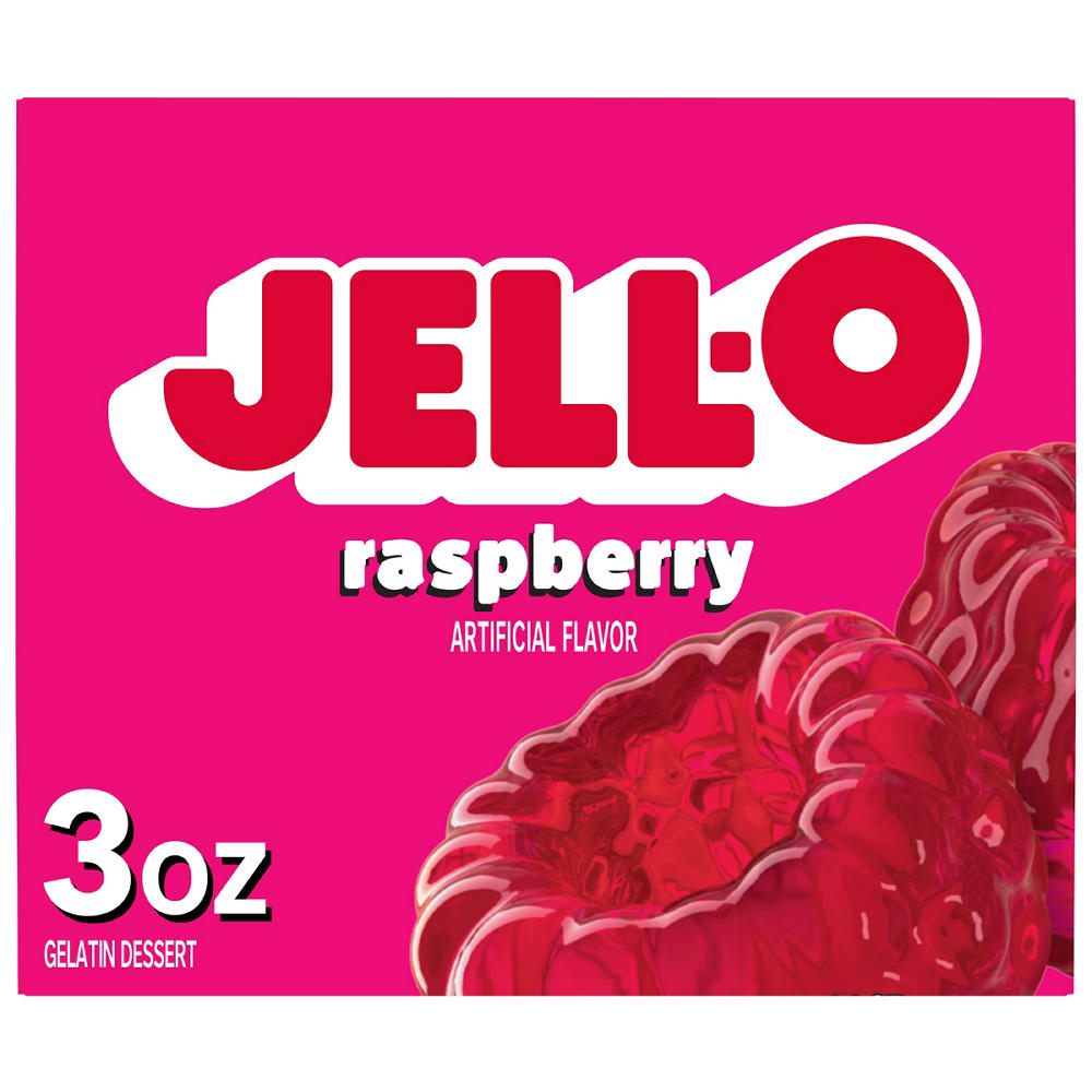 Jell-O Raspberry Instant Gelatin Mix, 3 oz