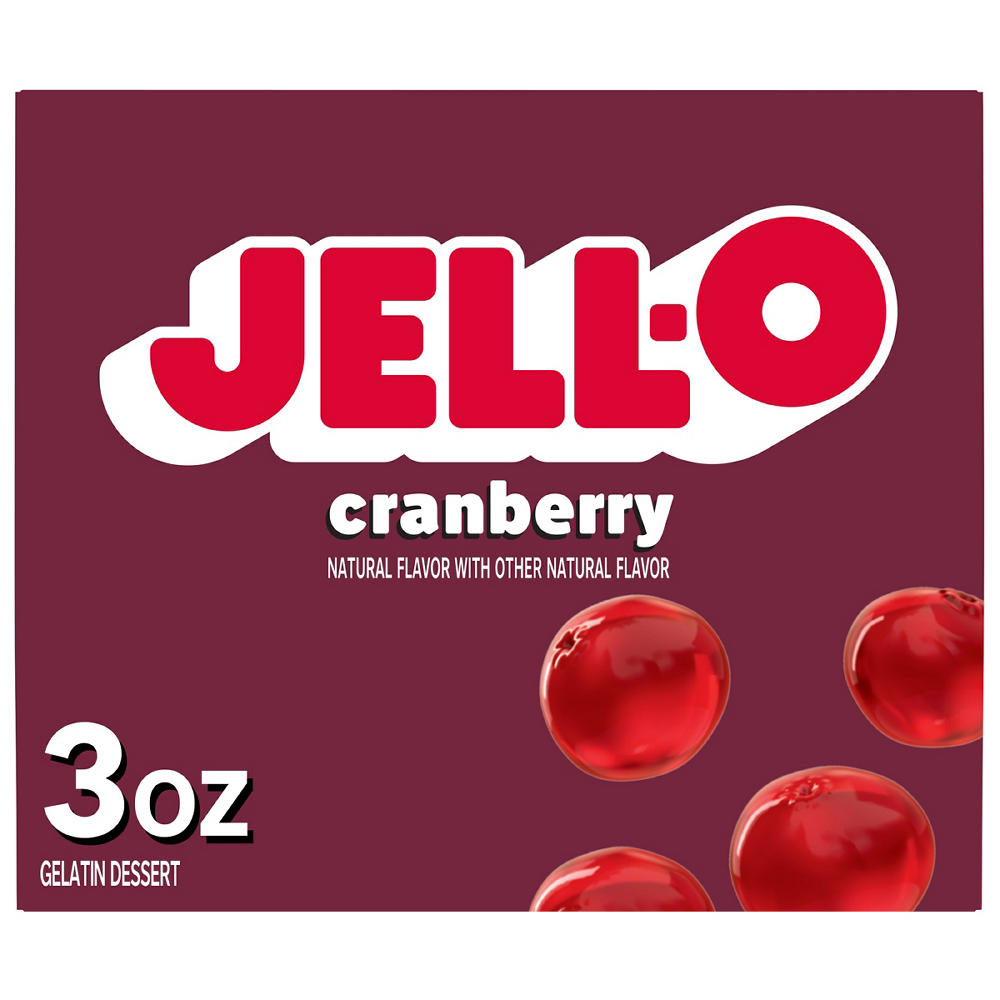 Jell-O Cranberry Instant Gelatin Mix, 3 oz