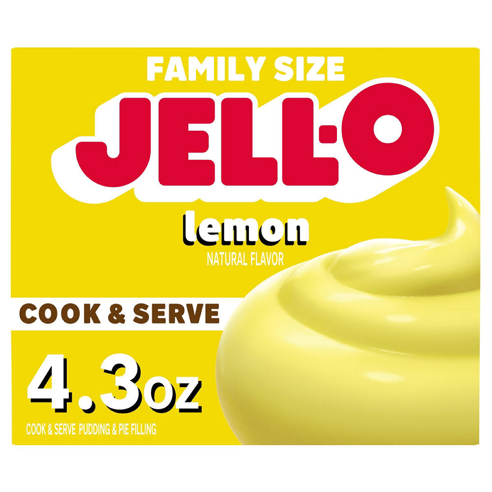 Jell-O Cook & Serve Lemon Pudding Mix - Family Size, 4.3 oz