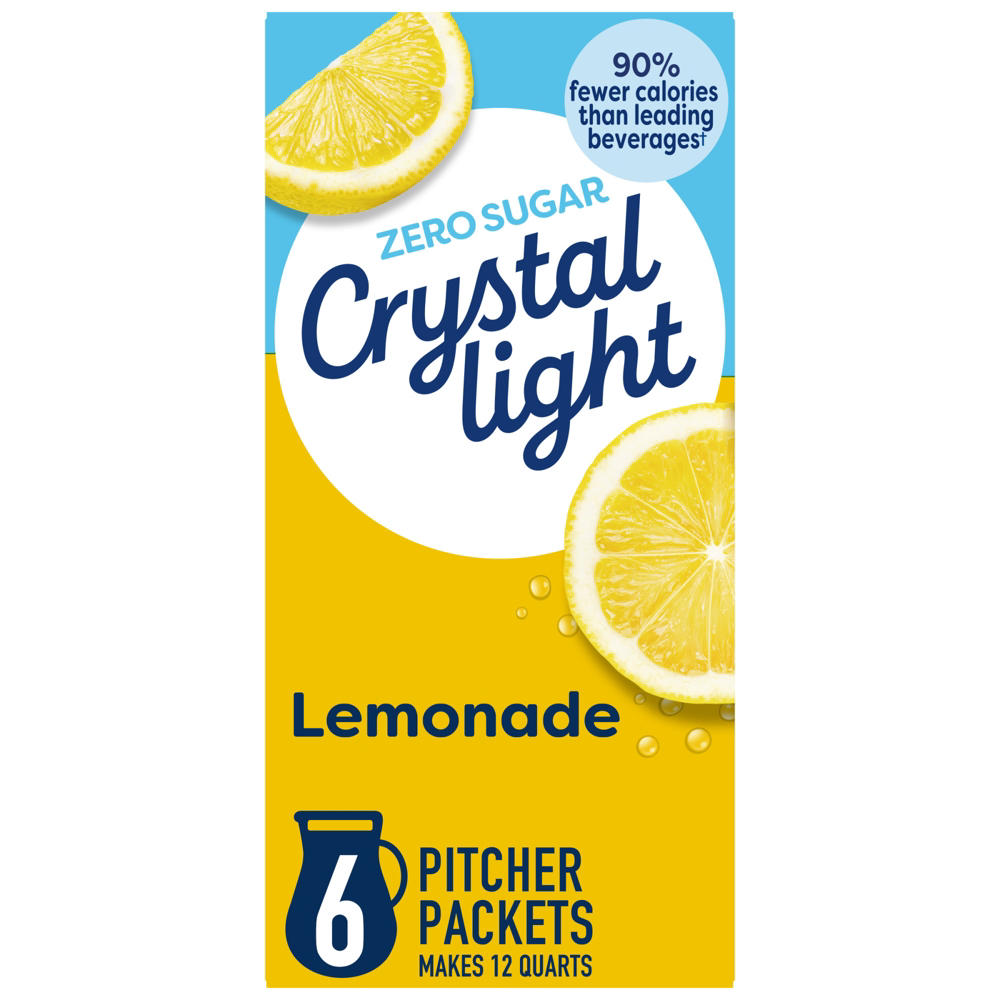 Crystal Light Zero Sugar Drink Mix Picther Packets - Lemonade, 6 ct