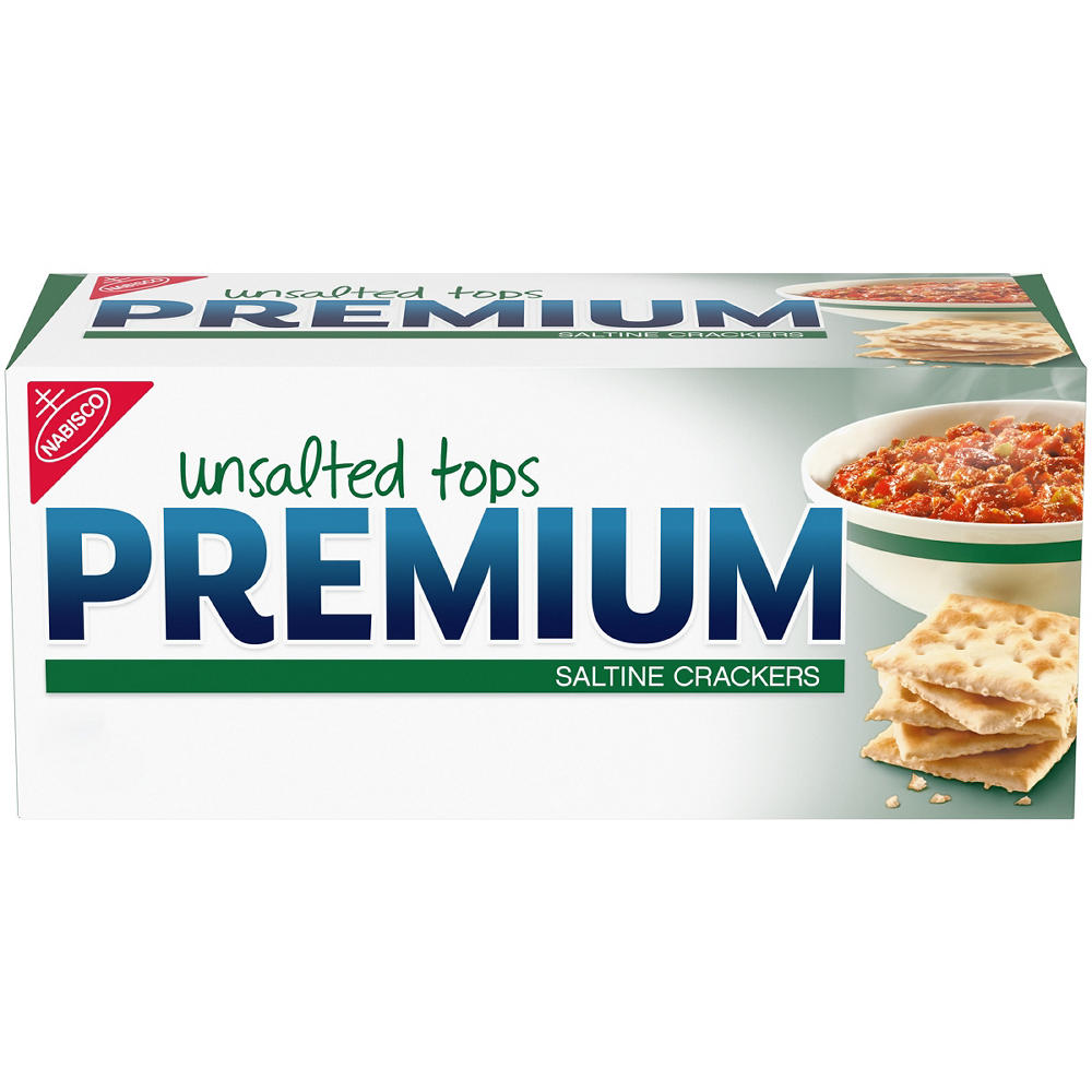 Premium Unsalted Tops Saltine Crackers, 16 oz