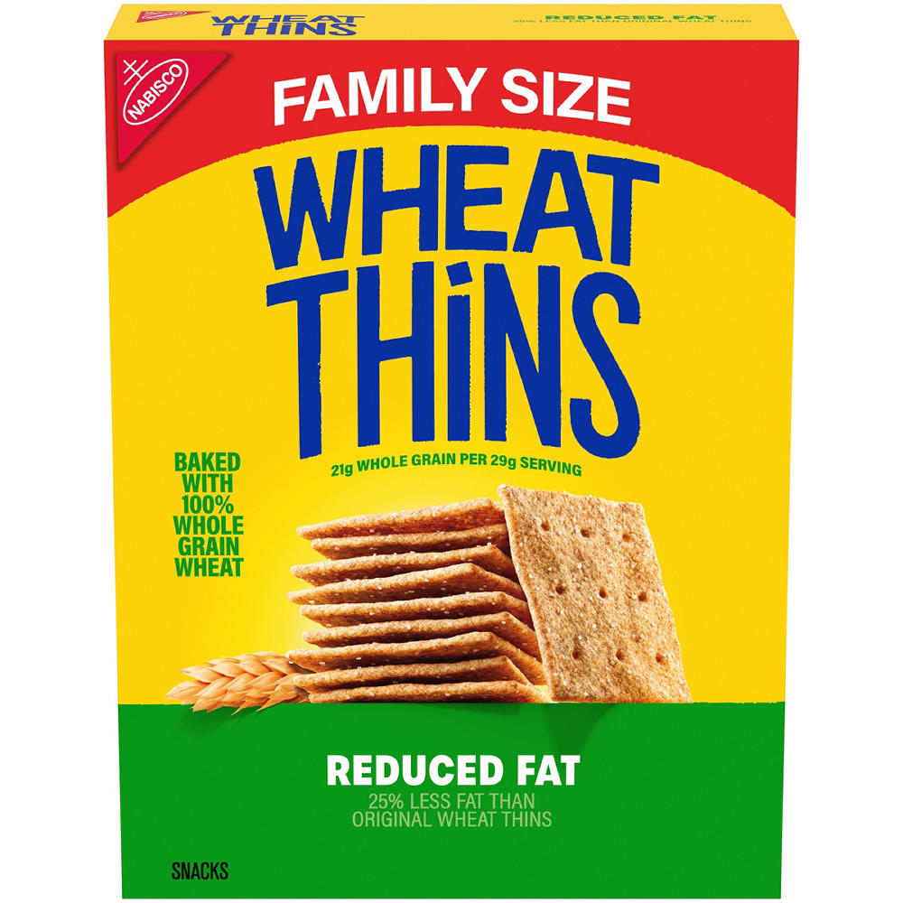 Wheat Thins Reduced Fat Whole Grain Wheat Crackers Family Size, 12.5 oz