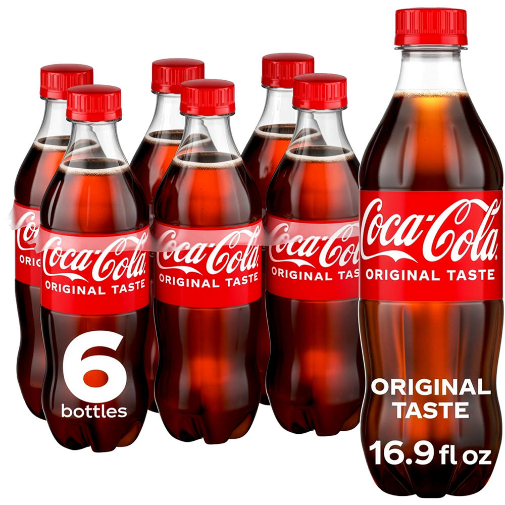 Coca-Cola Soda Soft Drink 6 pk Bottles, 16.9 oz