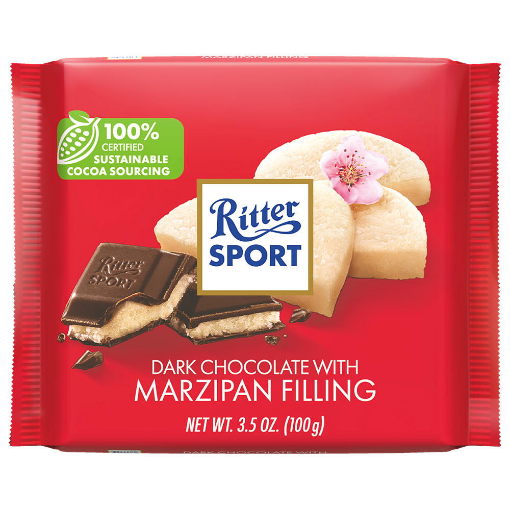 Ritter Sport Dark Chocolate with Marzipan, 3.5 oz
