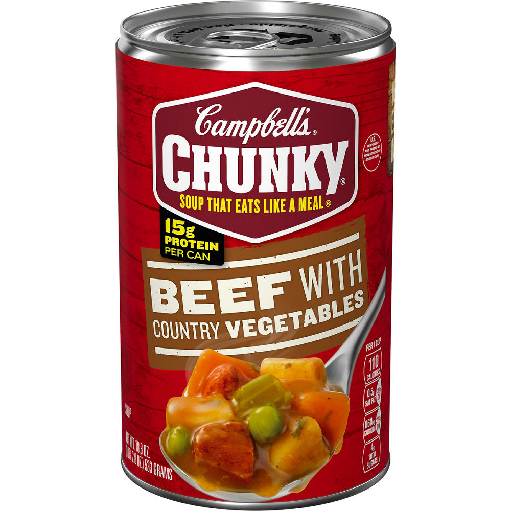 Campbell's Chunky Beef Soup with Country Vegetables, 18.8 oz