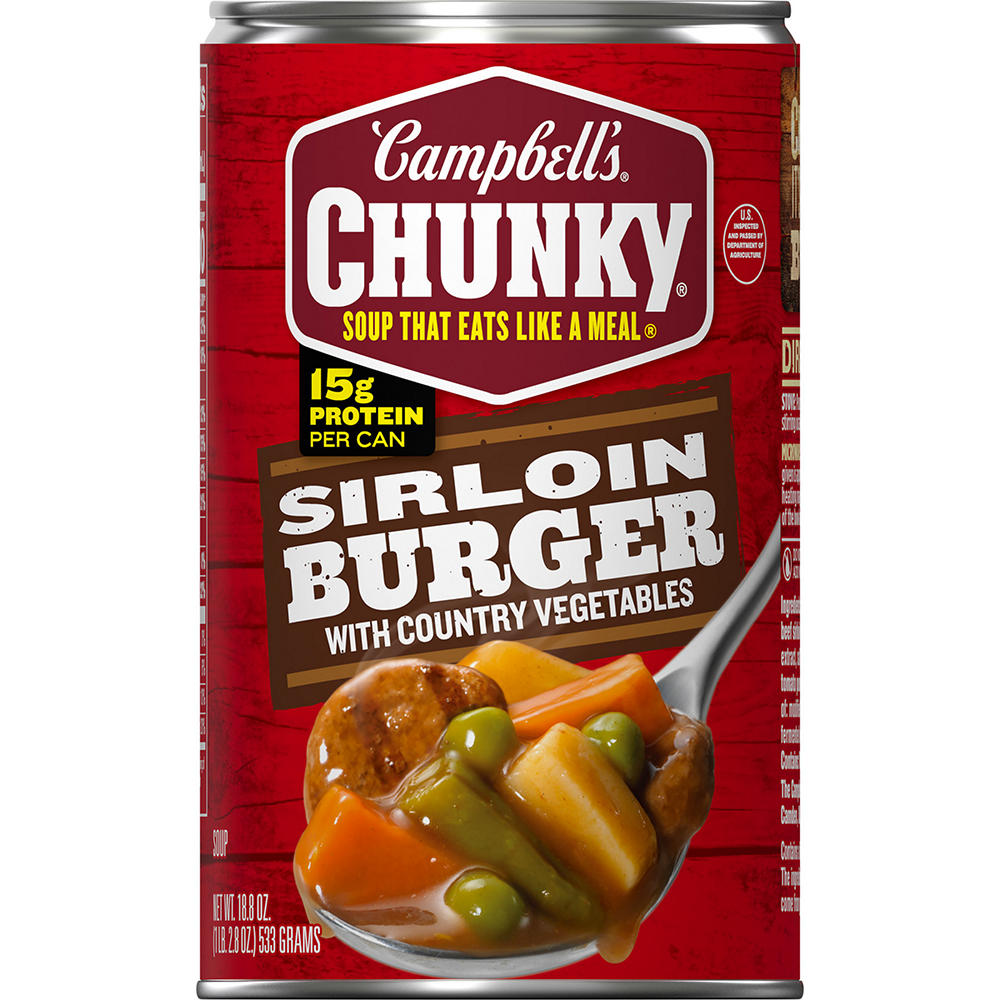 Campbell's Chunky Sirloin Burger with Country Vegetables Beef Soup, 18.8 oz