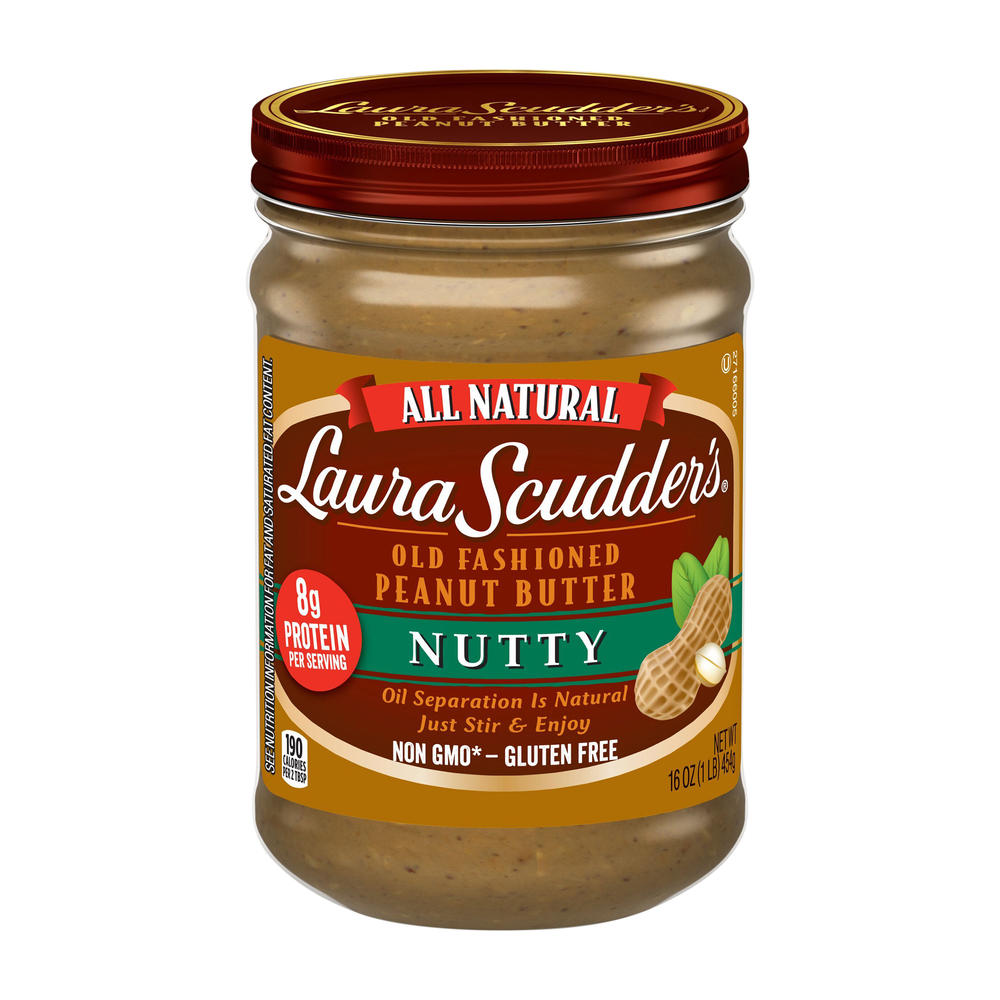 Laura Scudder's Old Fashioned All Natural Nutty Peanut Butter, 16 oz