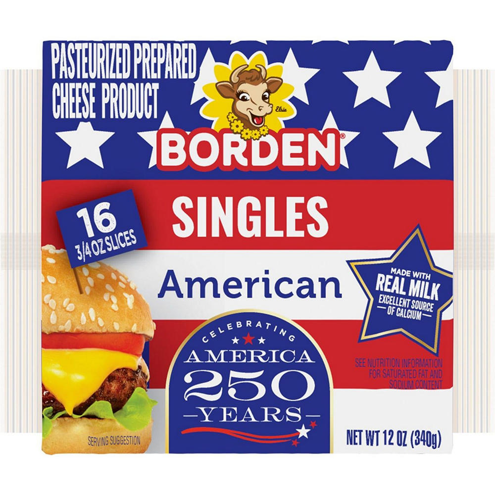 Borden Singles American Sliced Cheese, 16 ct, 12 oz