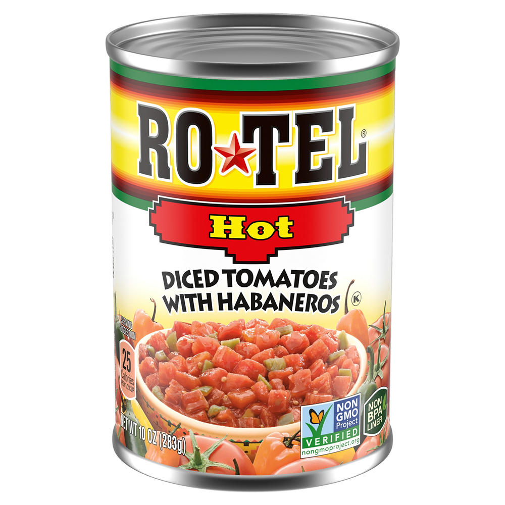 Ro-Tel Hot Diced Tomatoes with Habaneros, 10 oz